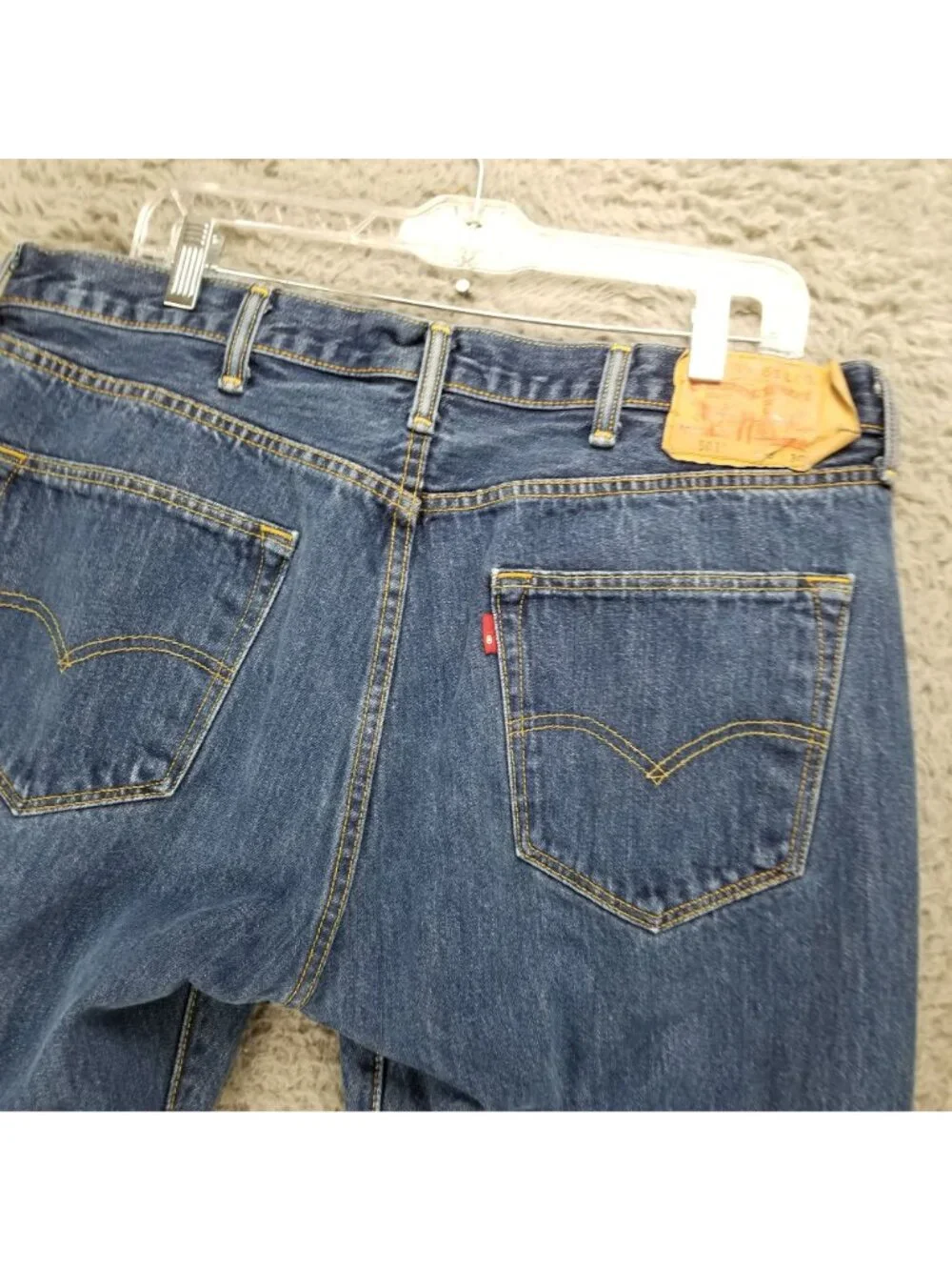 Levis Jeans Mens 38x30 Blue 501 Cotton Denim Button Fly Classic Straight *Read*